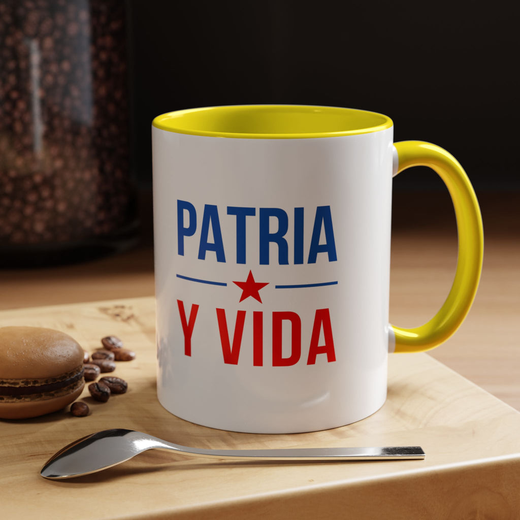 Taza “Patria y Vida” | Taza de Café con Interior de Color 11 oz y 15 oz