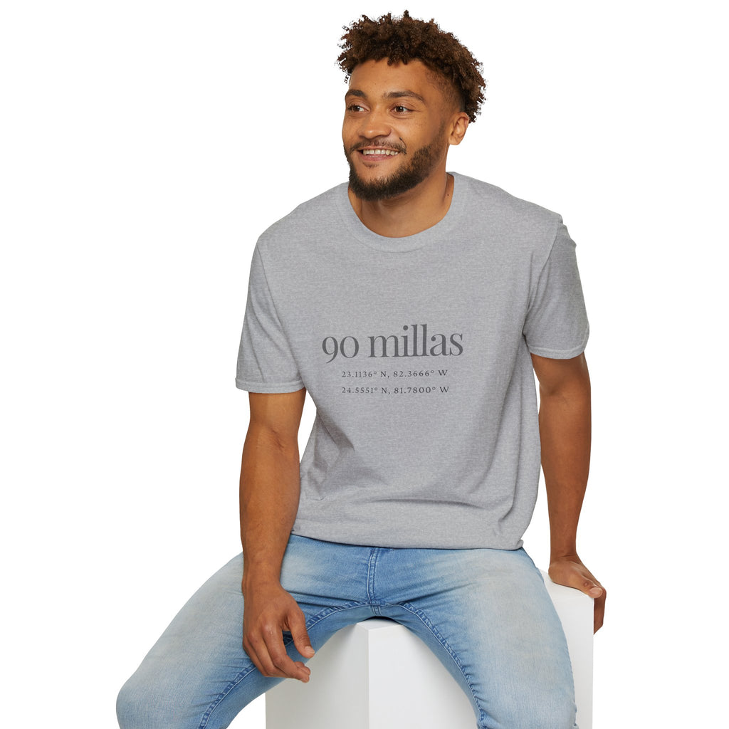 Camiseta “90 Millas” — Tee Minimalista con Coordenadas Cubanas