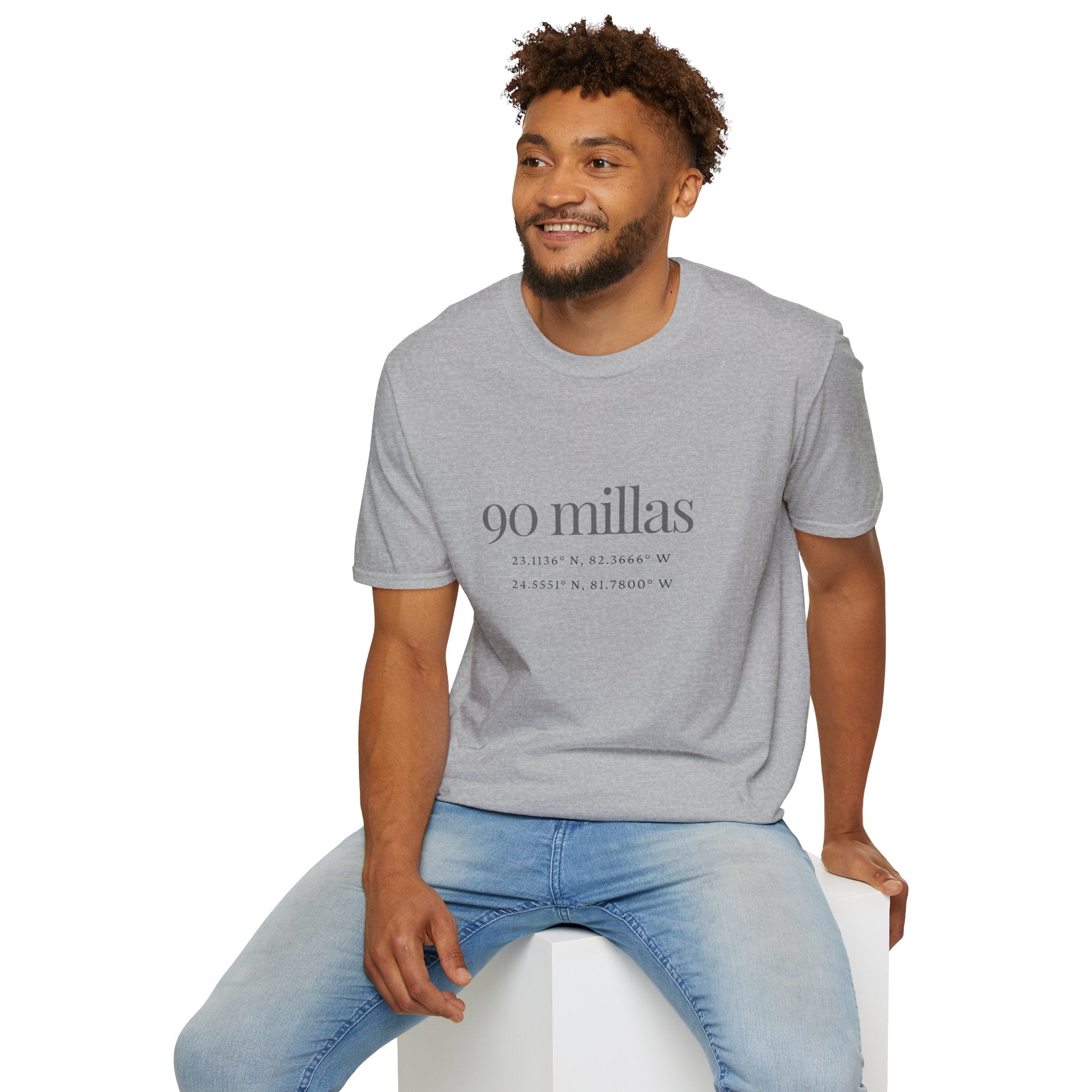 Camiseta “90 Millas” — Tee Minimalista con Coordenadas Cubanas