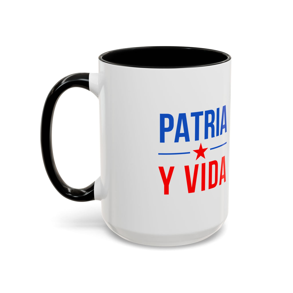Taza “Patria y Vida” | Taza de Café con Interior de Color 11 oz y 15 oz