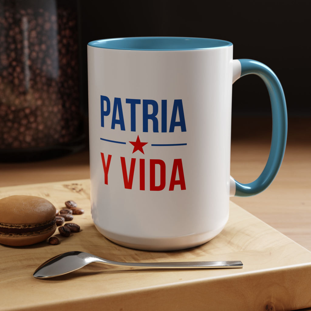 Taza “Patria y Vida” | Taza de Café con Interior de Color 11 oz y 15 oz