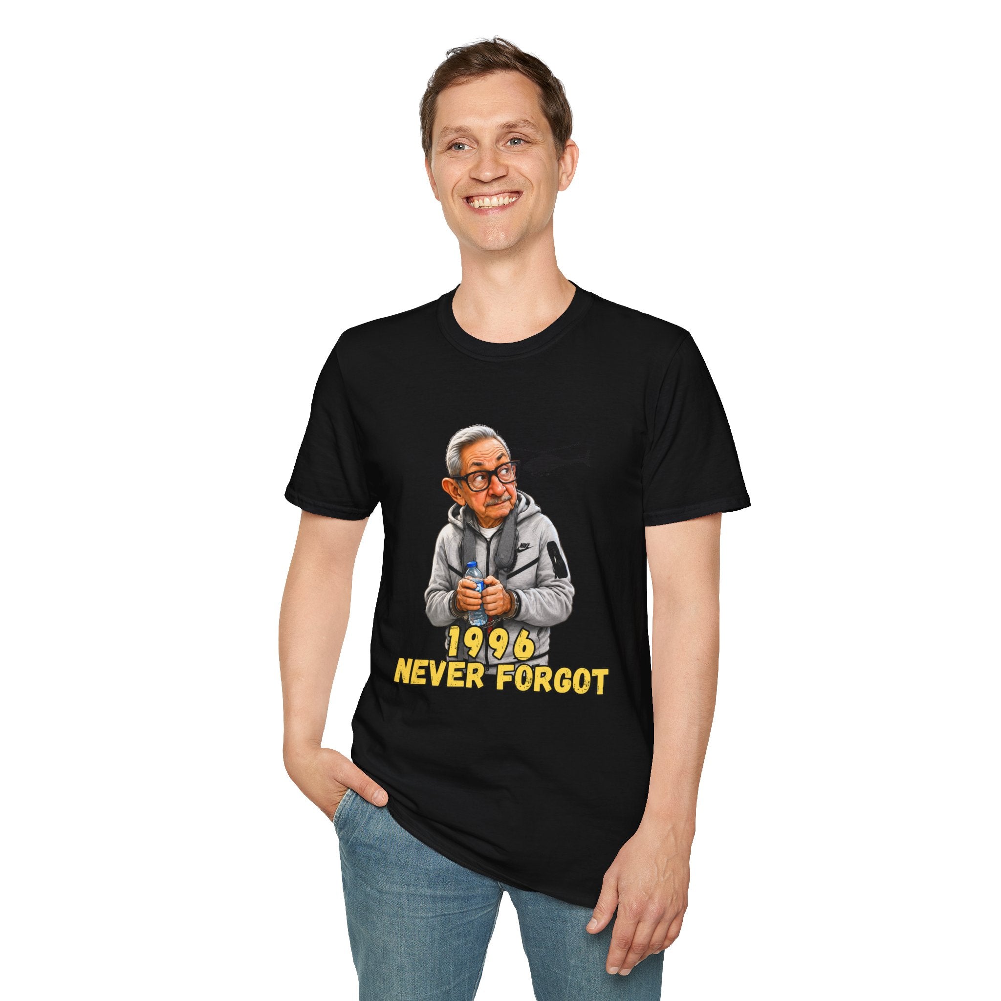 Camiseta “1996 Never Forgot” — Caricatura de Raúl Castro Edición Miami