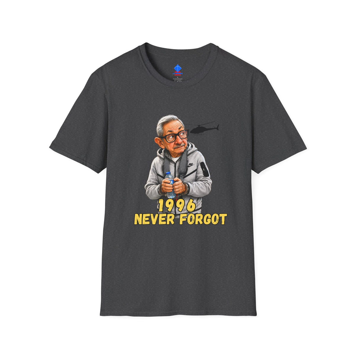 Camiseta “1996 Never Forgot” — Caricatura de Raúl Castro Edición Miami