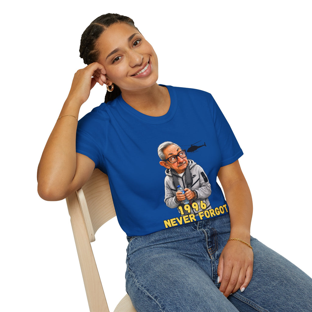 Camiseta “1996 Never Forgot” — Caricatura de Raúl Castro Edición Miami