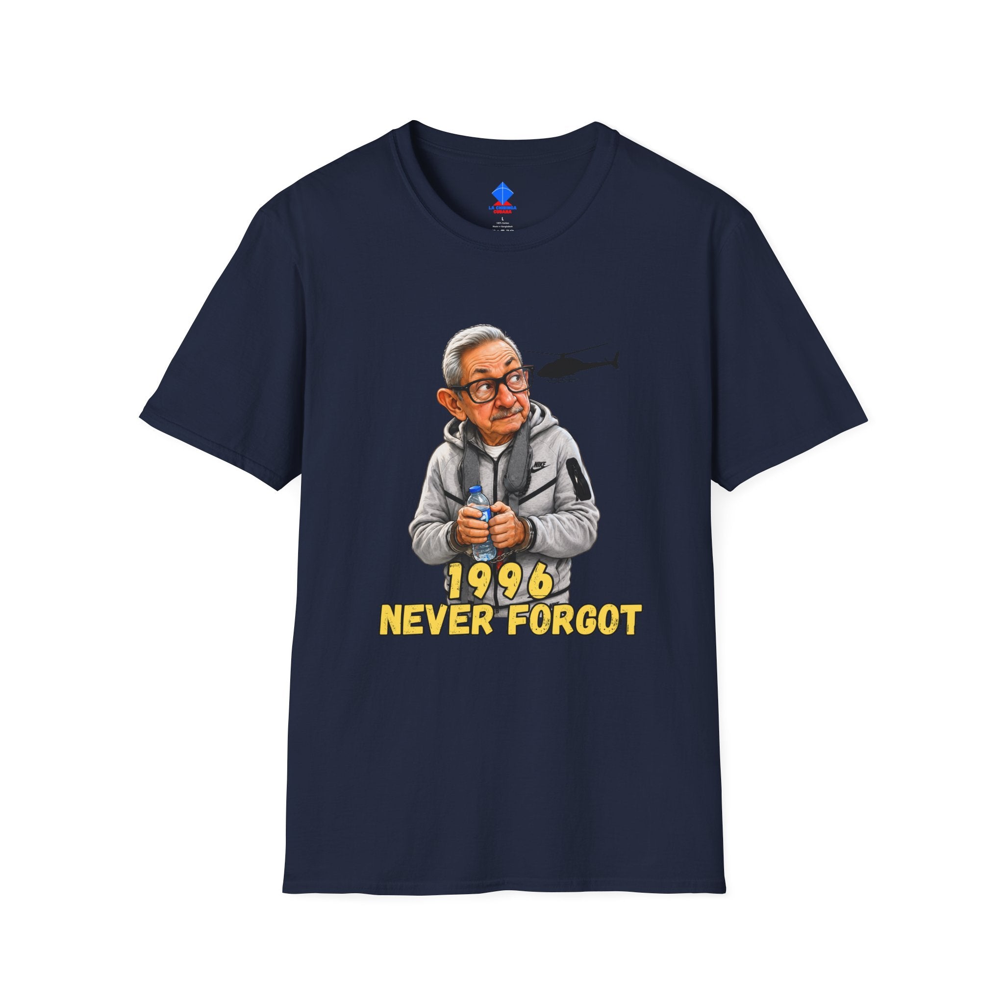 Camiseta “1996 Never Forgot” — Caricatura de Raúl Castro Edición Miami