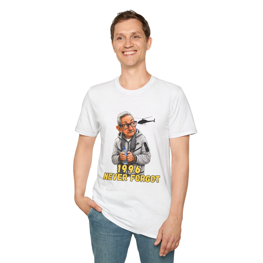 Camiseta “1996 Never Forgot” — Caricatura de Raúl Castro Edición Miami