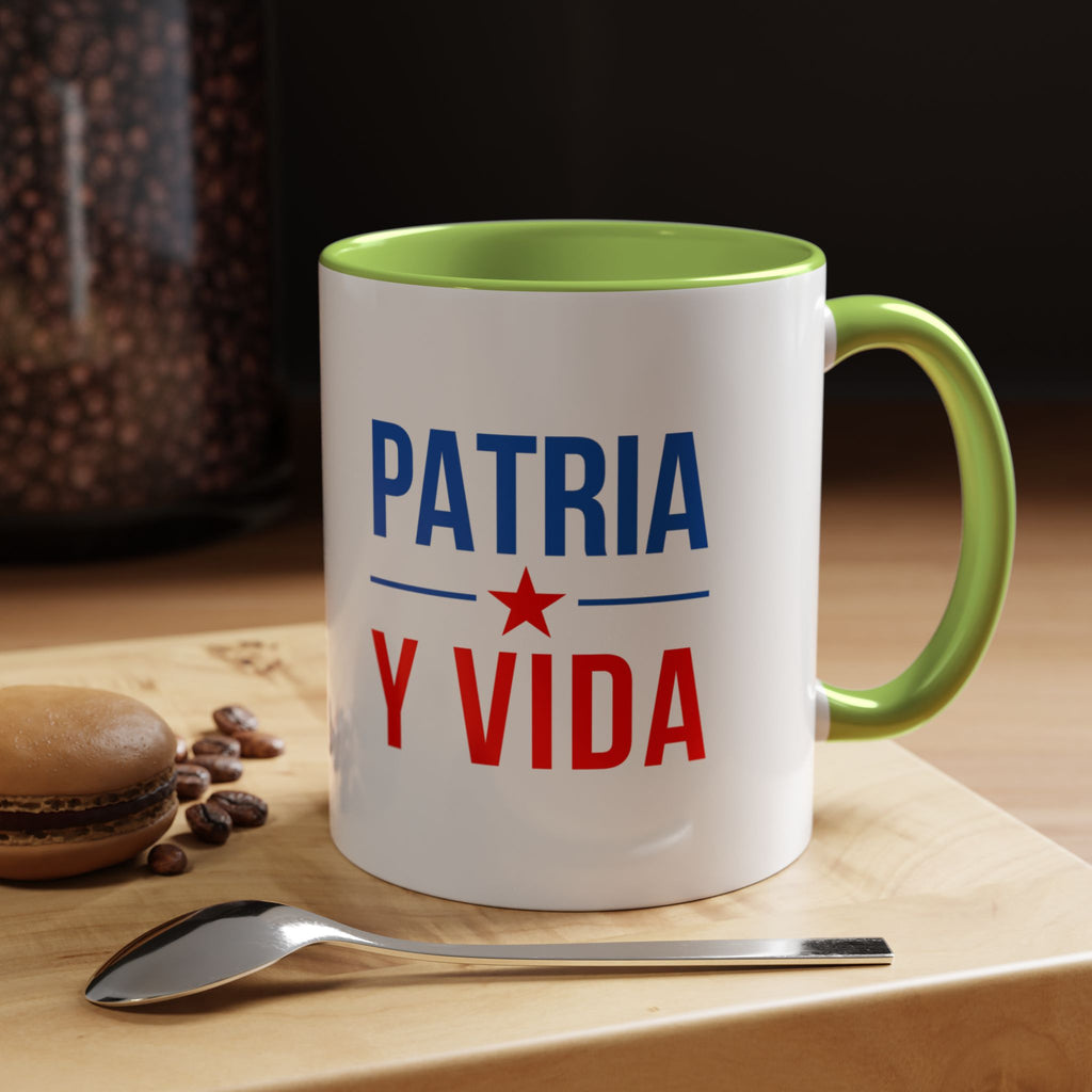 Taza “Patria y Vida” | Taza de Café con Interior de Color 11 oz y 15 oz