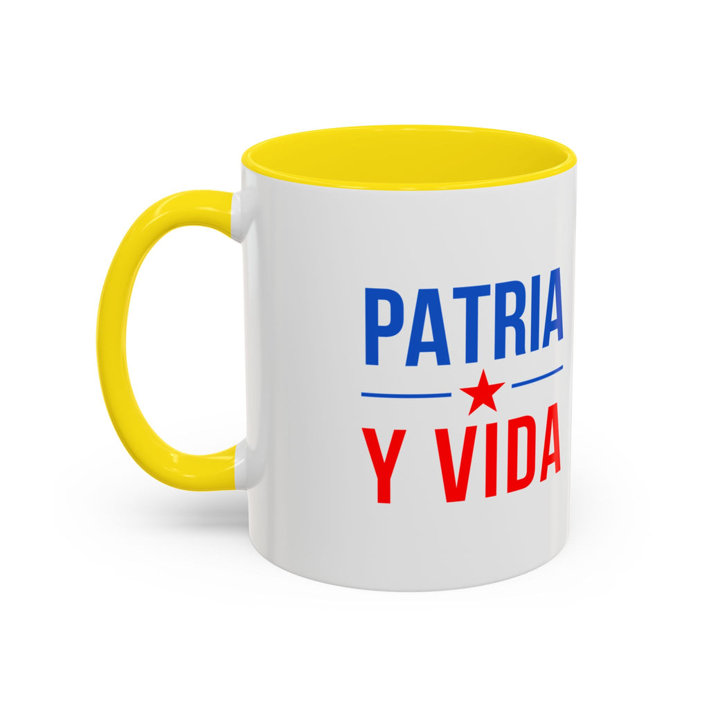 Taza “Patria y Vida” | Taza de Café con Interior de Color 11 oz y 15 oz