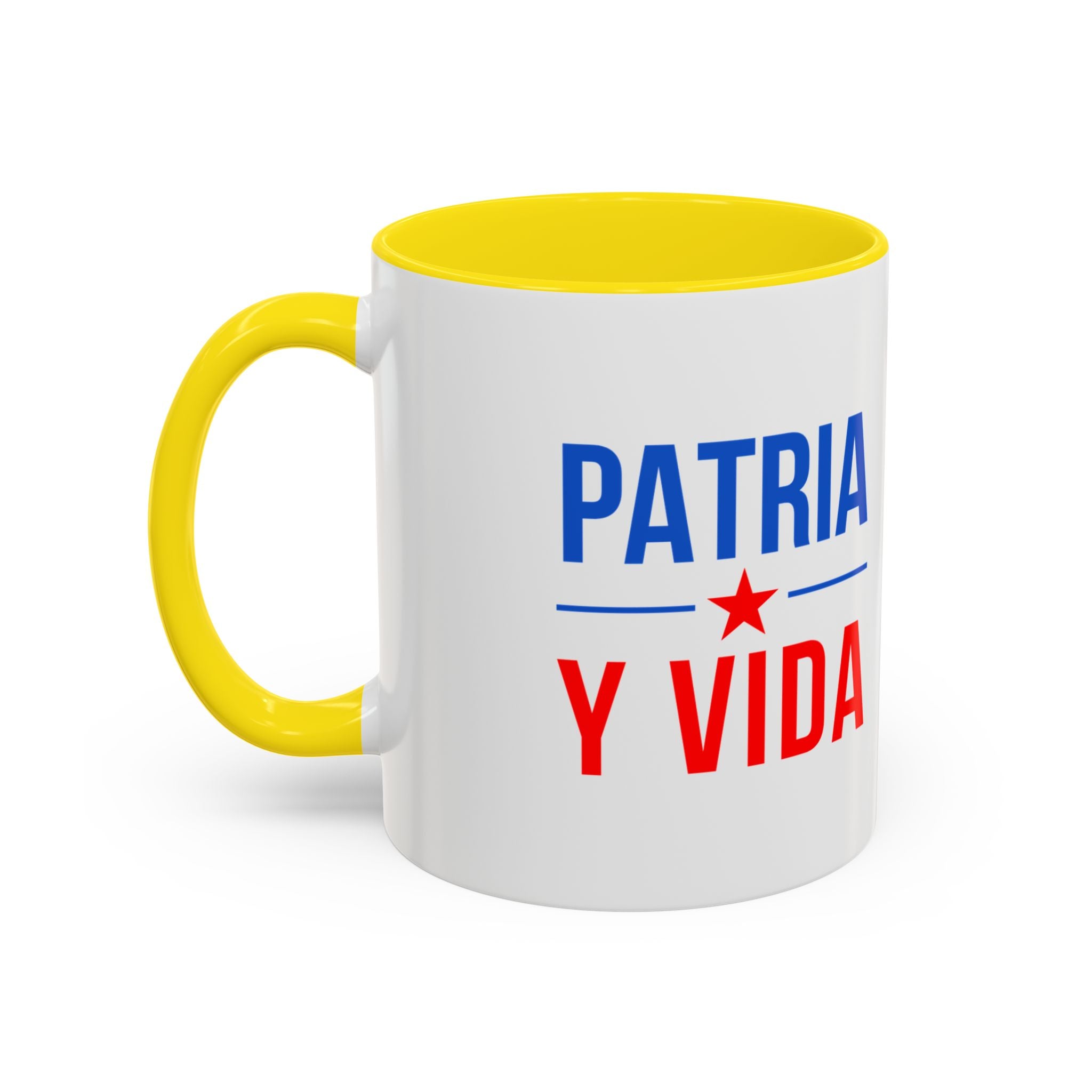 Taza “Patria y Vida” | Taza de Café con Interior de Color 11 oz y 15 oz