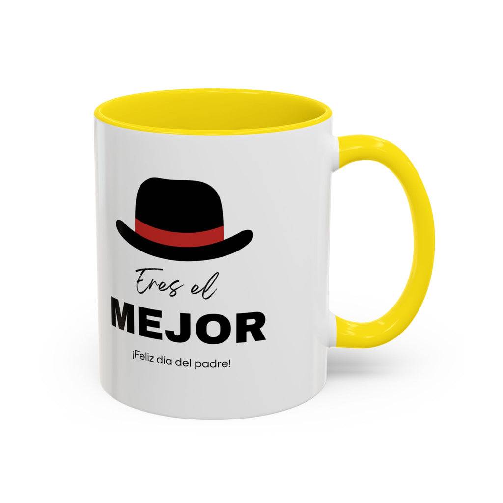 Taza “Feliz Día Papá” | Taza de Café de Cerámica 11 oz y 15 oz con Interior de Color