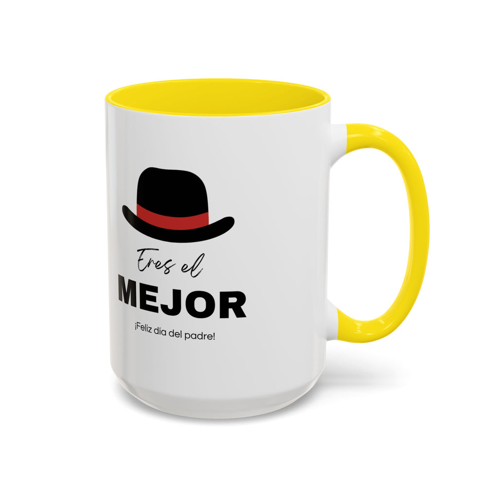 Taza “Feliz Día Papá” | Taza de Café de Cerámica 11 oz y 15 oz con Interior de Color