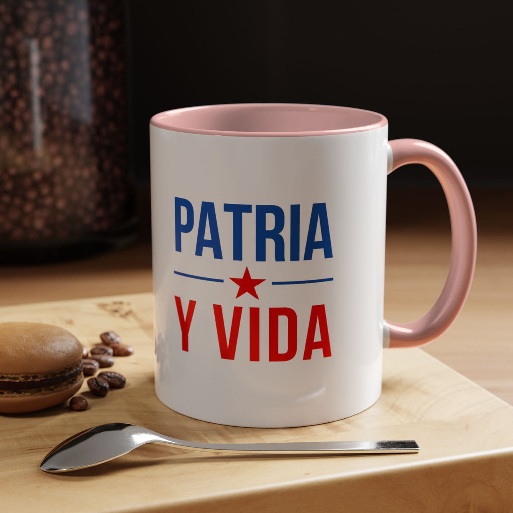 Taza “Patria y Vida” | Taza de Café con Interior de Color 11 oz y 15 oz