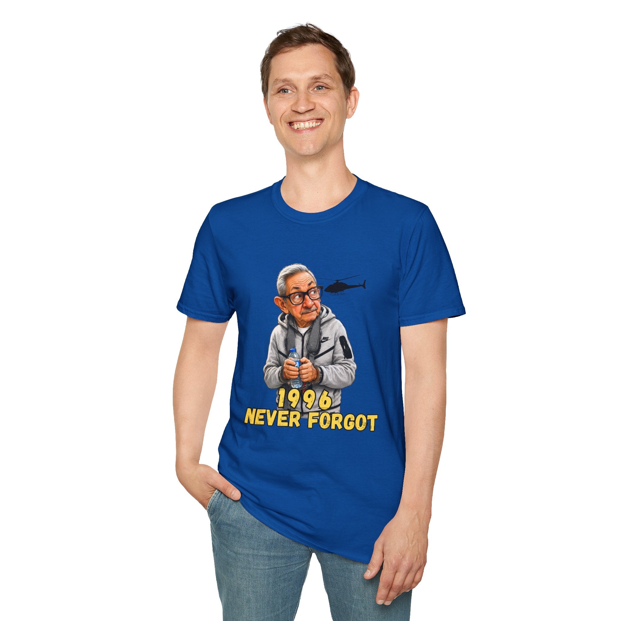 Camiseta “1996 Never Forgot” — Caricatura de Raúl Castro Edición Miami