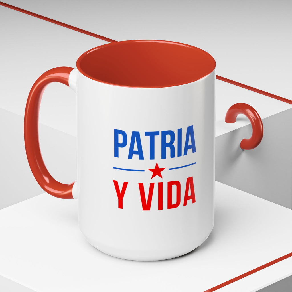 Taza “Patria y Vida” | Taza de Café con Interior de Color 11 oz y 15 oz