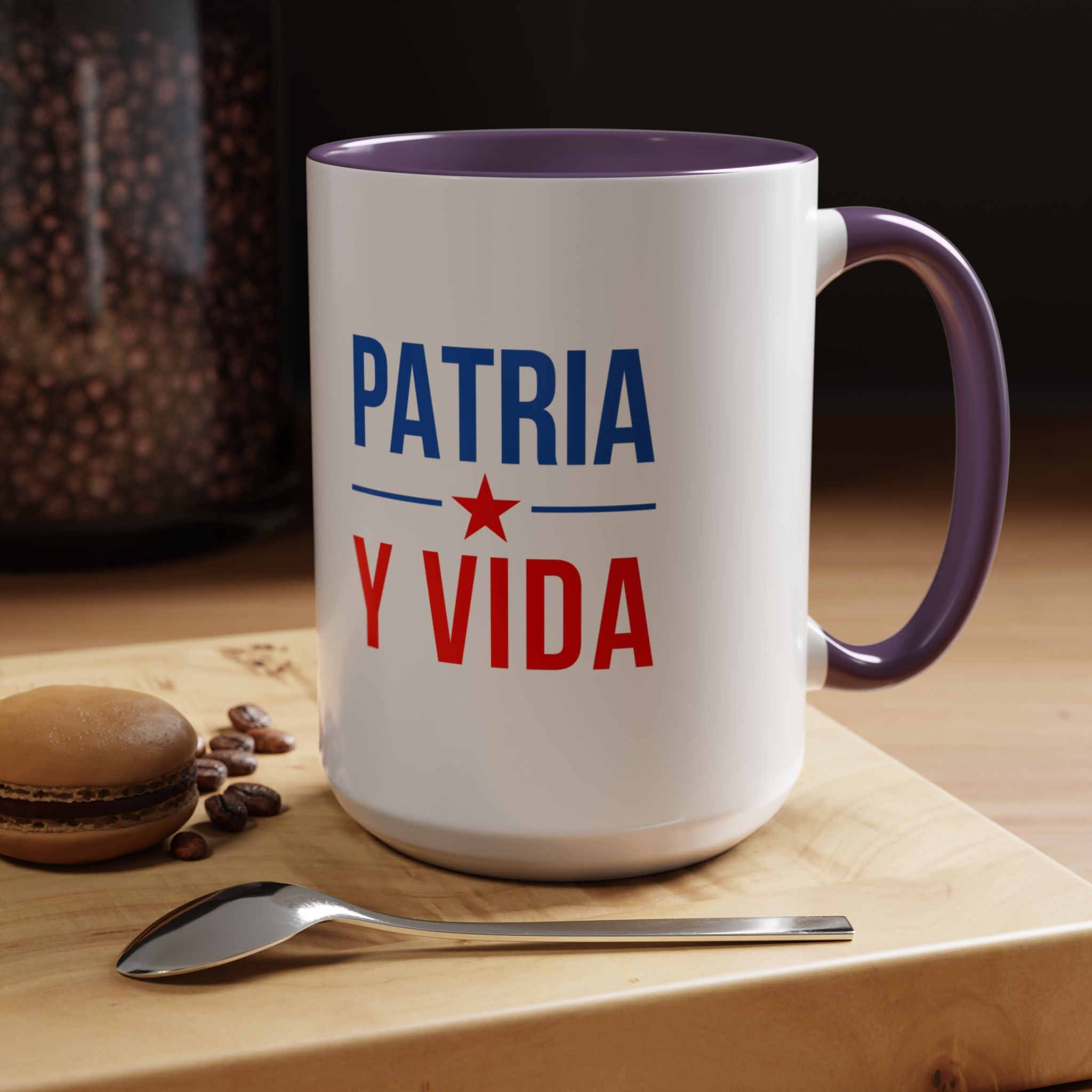 Taza “Patria y Vida” | Taza de Café con Interior de Color 11 oz y 15 oz