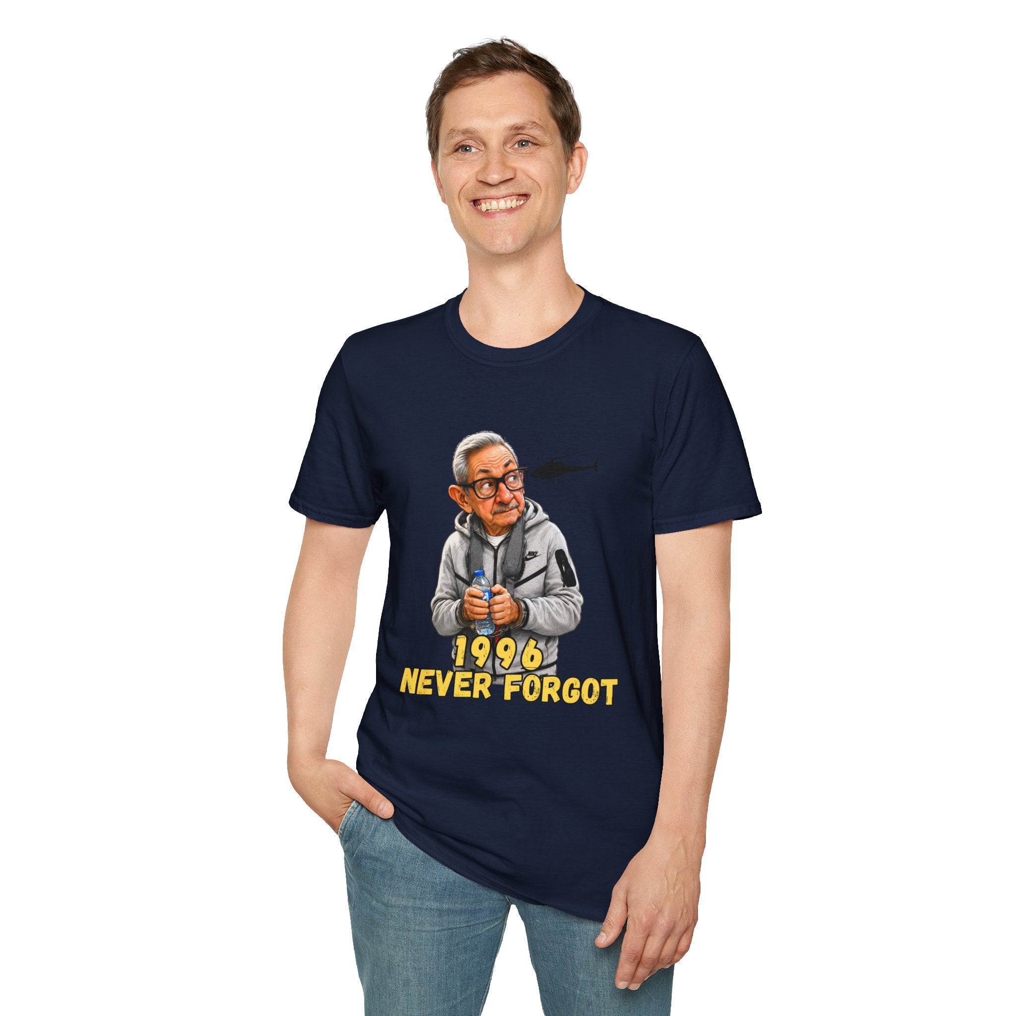 Camiseta “1996 Never Forgot” — Caricatura de Raúl Castro Edición Miami