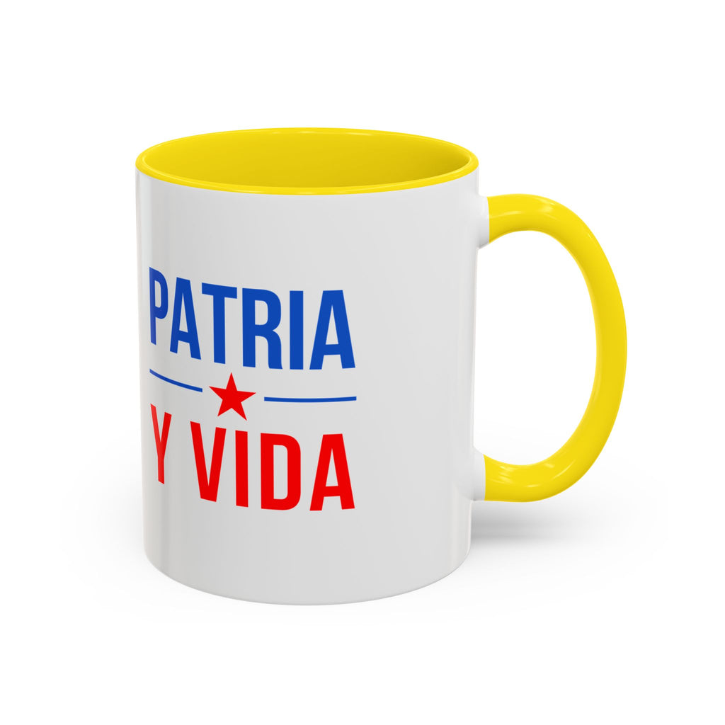 Taza “Patria y Vida” | Taza de Café con Interior de Color 11 oz y 15 oz