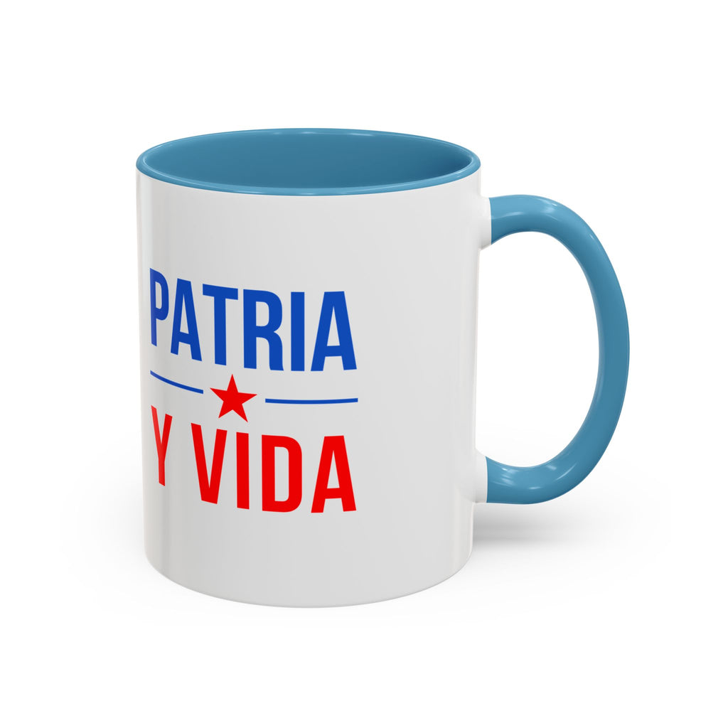 Taza “Patria y Vida” | Taza de Café con Interior de Color 11 oz y 15 oz