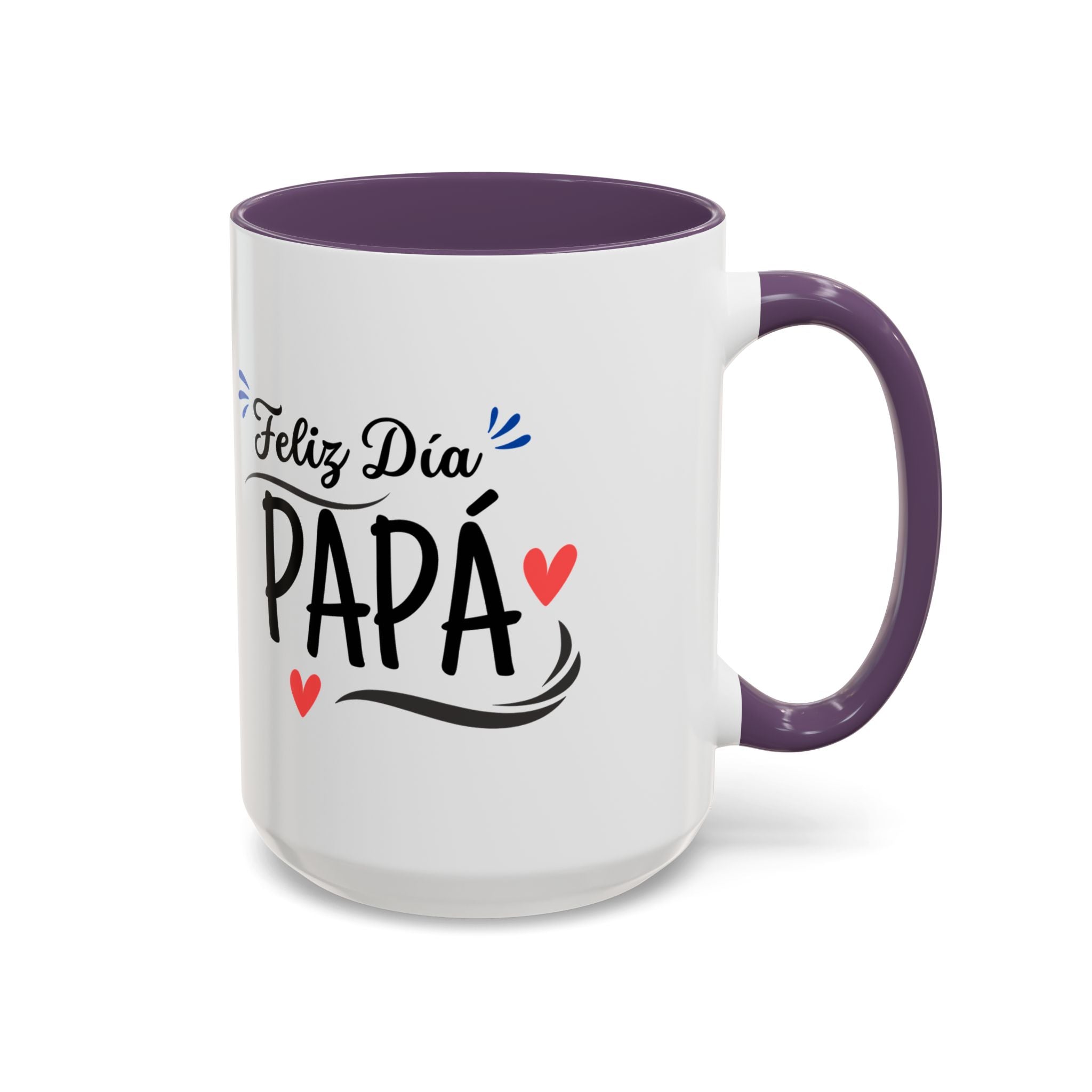 Taza “Feliz Día Papá” | Taza de Café con Interior de Color 11 oz y 15 oz